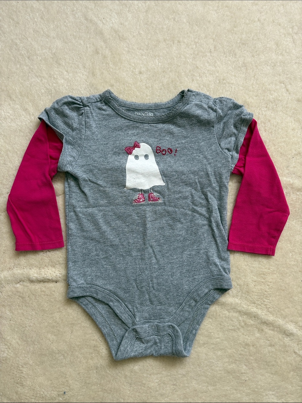 BabyGap Grey and Pink Ghost Suit